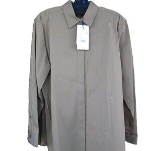 Theory Classic Mens Wear Long Sleeve Shirt Truffle Cotton